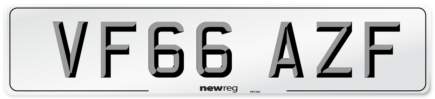 VF66 AZF Number Plate from New Reg